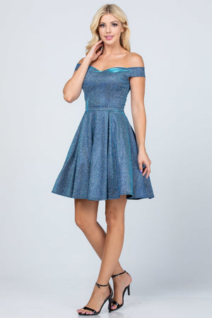 OFF THE SHOULDER SKATER DRESS