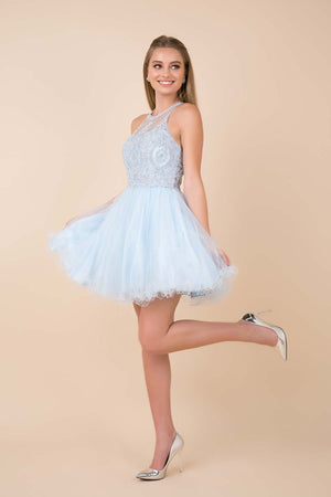 FULLY LINED SPARKLY LACE TULLE COCKTAIL DRESS