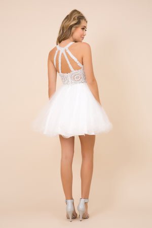 FULLY LINED SPARKLY LACE TULLE COCKTAIL DRESS