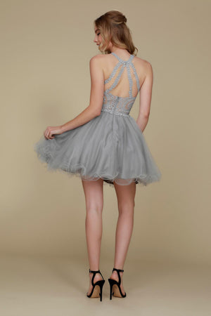 FULLY LINED SPARKLY LACE TULLE COCKTAIL DRESS