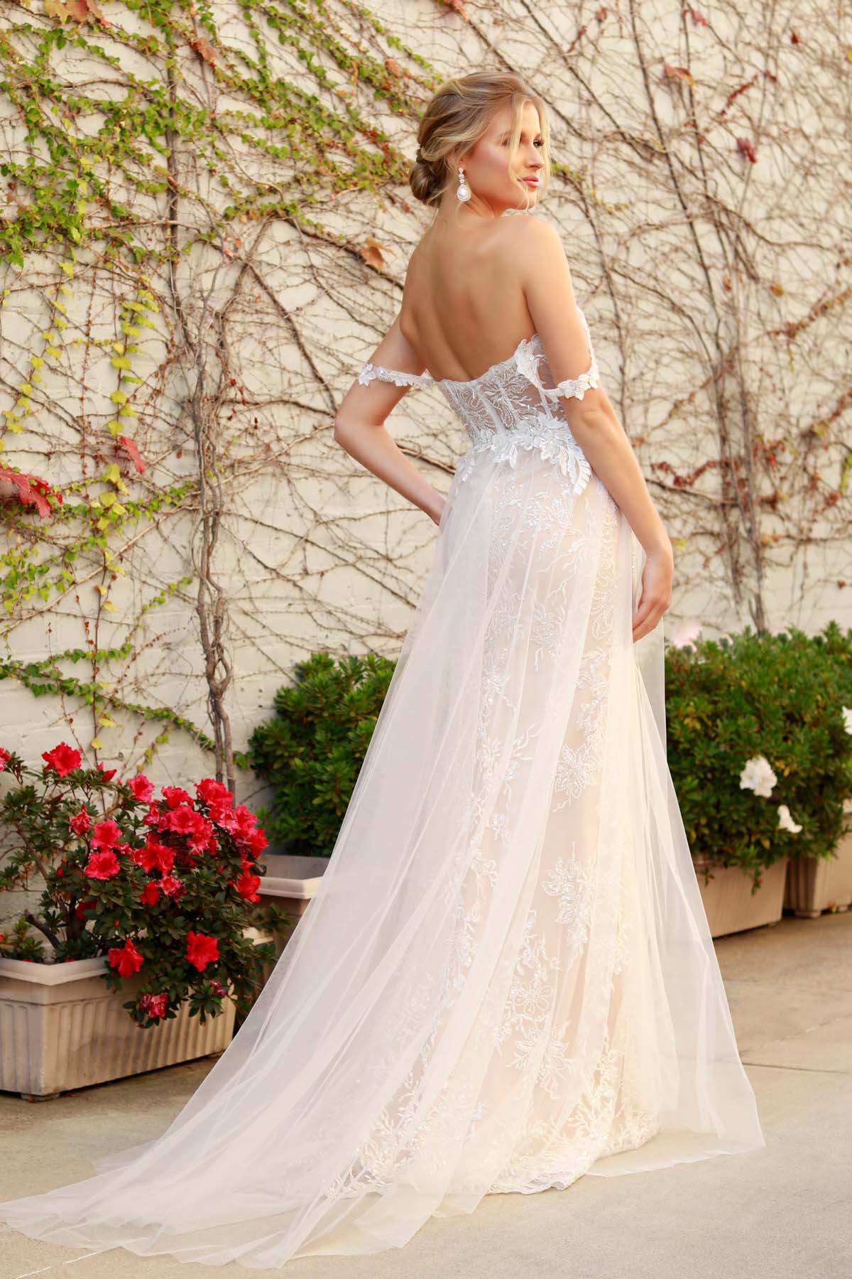 OFF SHOULDER BOHO INSPIRED TULLE LAYERS A-LINE GOWN - Colour Dress Boutique OFF SHOULDER BOHO INSPIRED TULLE LAYERS A-LINE GOWN - Colour Dress Boutique