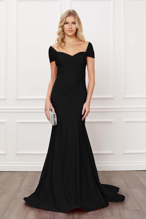 PLEATED SWEETHEART NECKLINE OFF SHOULDERS MERMAID GOWN