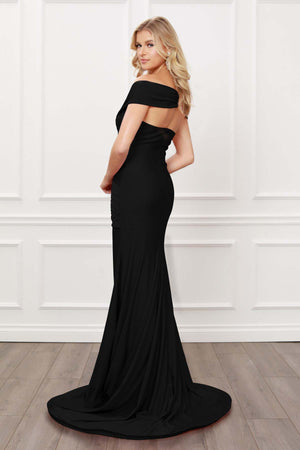 PLEATED SWEETHEART NECKLINE OFF SHOULDERS MERMAID GOWN