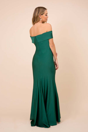 OFF SHOULDERS STRAIGHT NECKLINE MERMAID PARTY GOWN