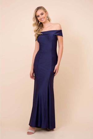OFF SHOULDERS STRAIGHT NECKLINE MERMAID PARTY GOWN