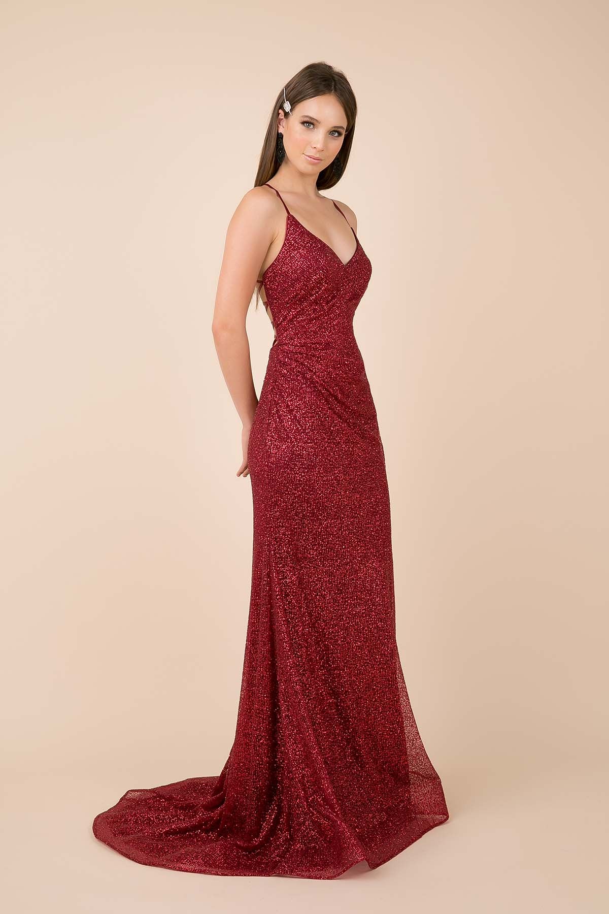 PLUNGING V-NECK TRUMPET DRESS