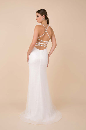 PLUNGING V-NECK TRUMPET DRESS