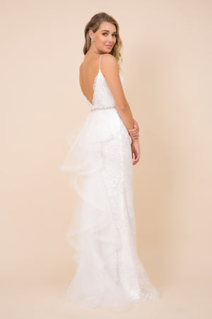 A-LINE SPAGHETTI STRAP DRESS WITH V-NECKLINE